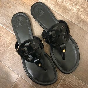 Tory Burch Black Miller Sandals Size 9.